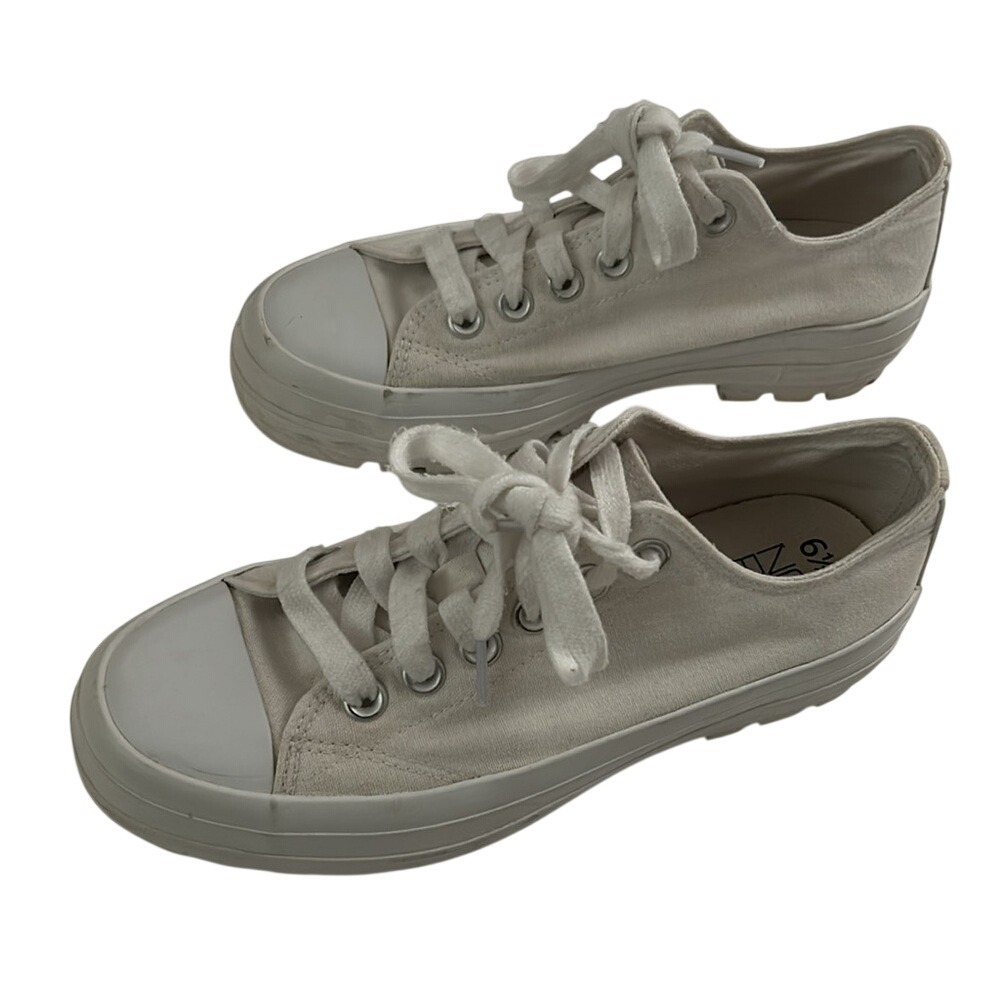 NOBO No Boundaries Canvas White Heavy Lug Sole Casual Sneaker memory foam 6.5